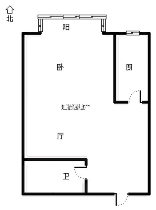 汇元和顺1室1厅1卫户型图