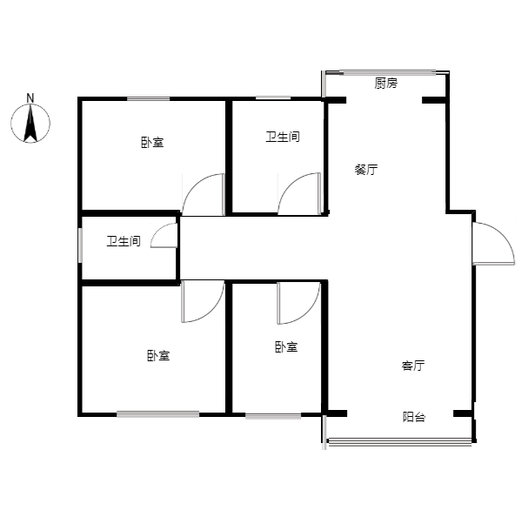 惠友康庭3室2厅2卫户型图