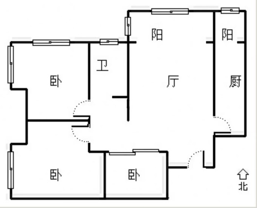 金竹花园3室1厅1卫户型图