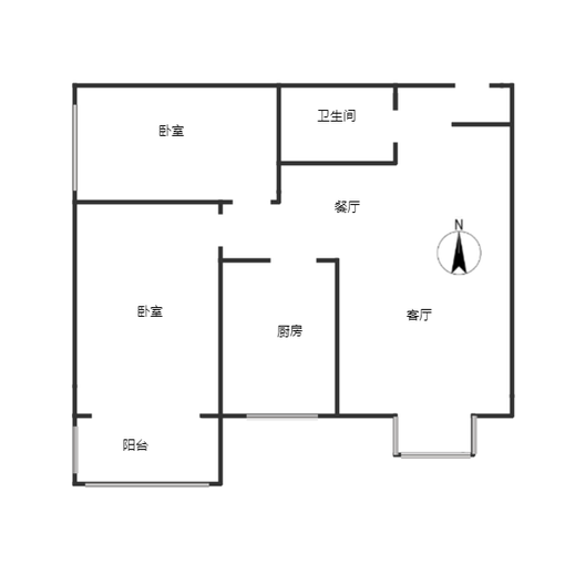 军怡公馆（北京公馆）2室2厅1卫户型图