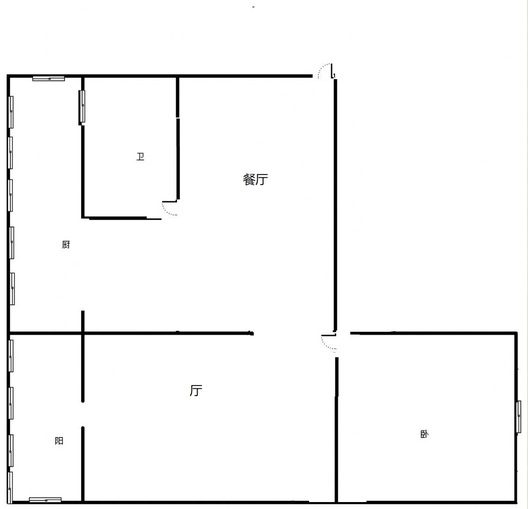 华北铝业生活小区（北院）1室2厅1卫户型图