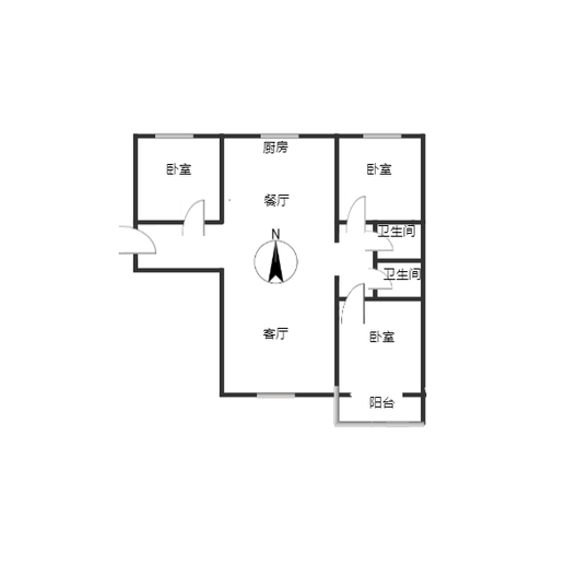 北新家园（锦绣范阳）3室2厅2卫户型图