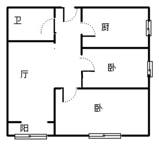 金阳瑞景2室1厅1卫户型图