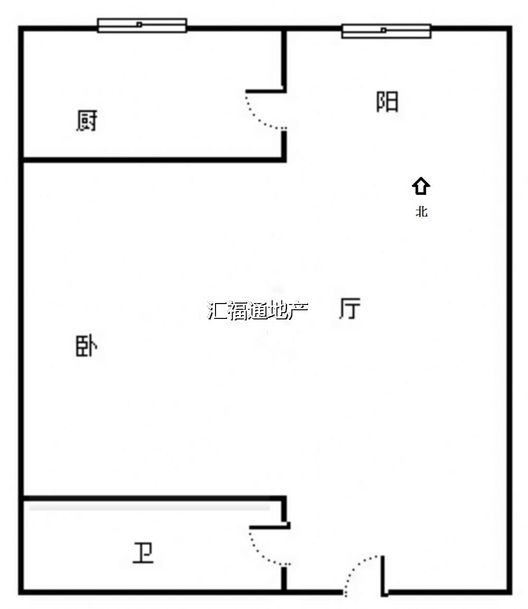 名流美域1室1厅1卫户型图