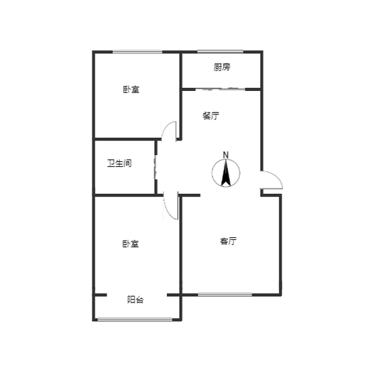 华阳温馨2室2厅1卫户型图