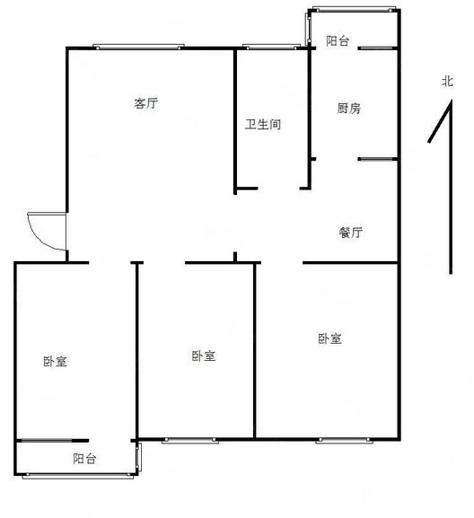 华欣小区3室2厅1卫户型图