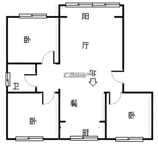 惠友万悦城3室2厅1卫户型图