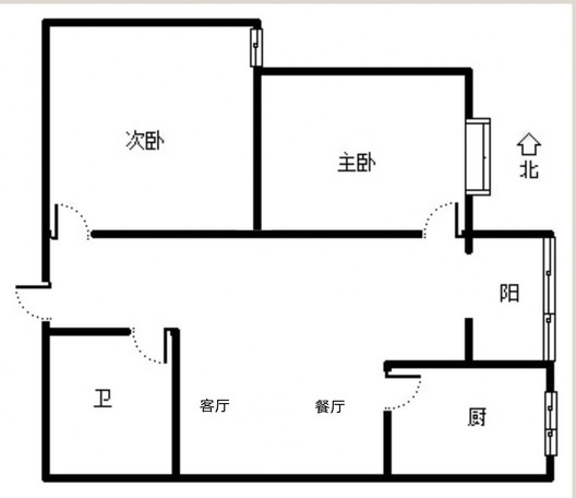 北新家园（锦绣范阳）2室2厅1卫户型图