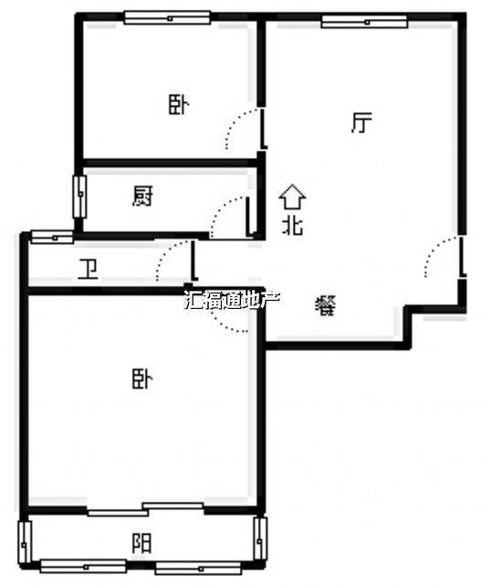 云景城2室2厅1卫户型图