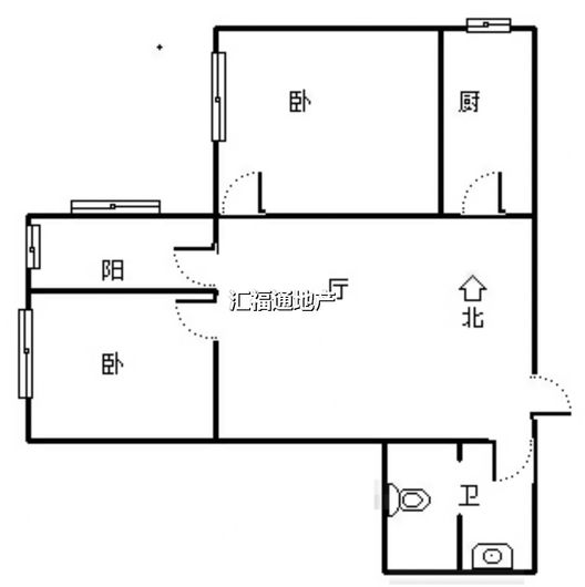 公园壹号2室1厅1卫户型图