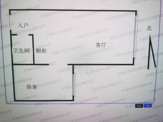 京第银座1室1厅1卫户型图