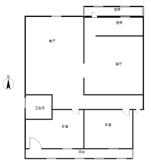 怡安小区2室2厅1卫户型图