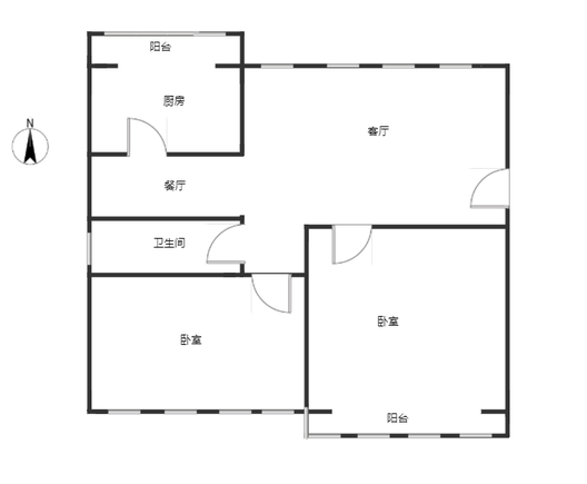 师范学校家属院2室2厅1卫户型图