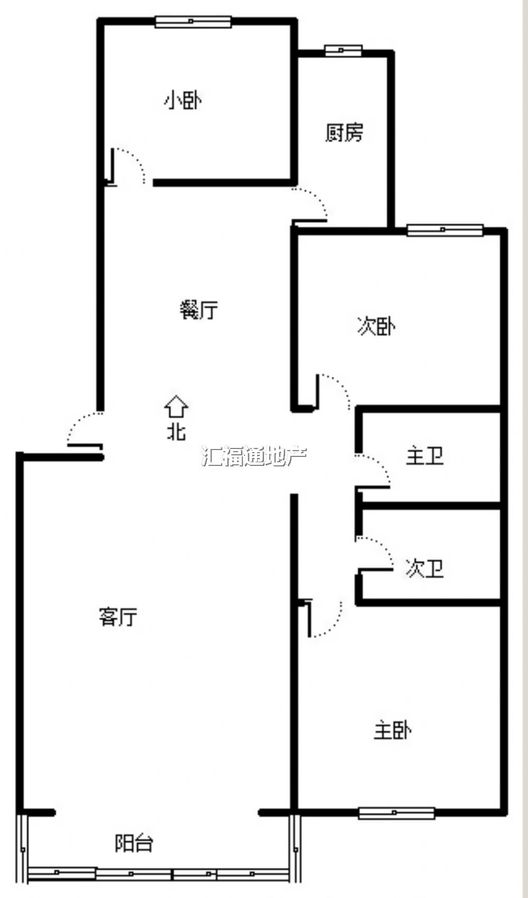 唐人花园3室2厅2卫户型图