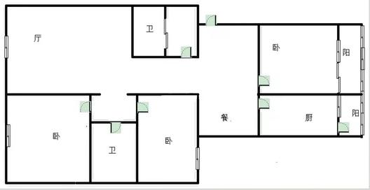 顺通小区3室2厅2卫户型图