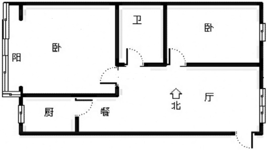 东方家园2室2厅1卫户型图