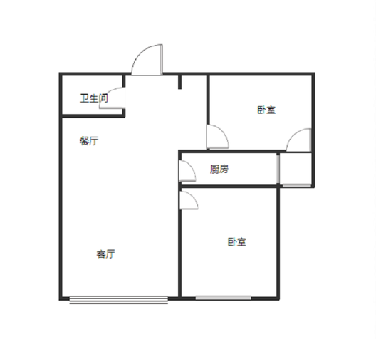 香邑溪谷一期2室2厅1卫户型图