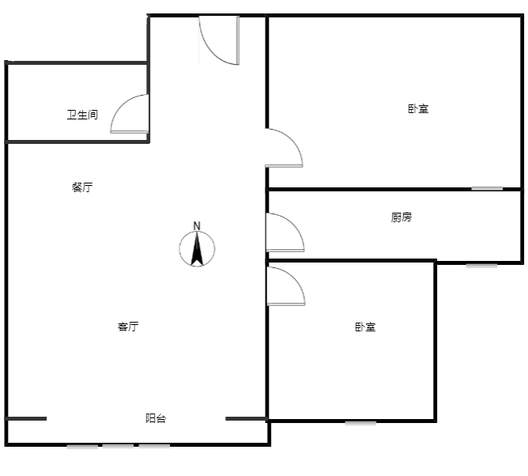 香港豪庭2室2厅1卫户型图