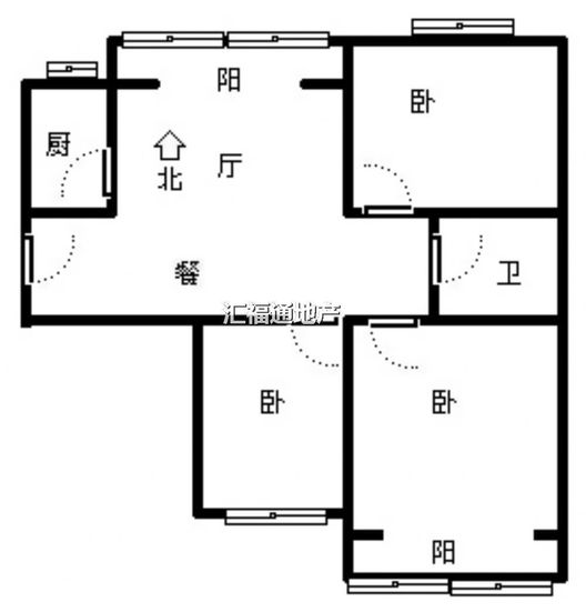 水岸花城3室2厅1卫户型图