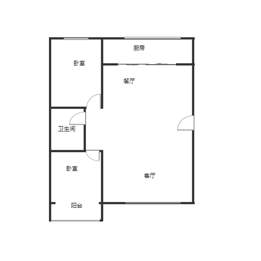 金兴花园2室2厅1卫户型图