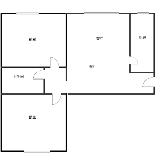 北京理想城2室2厅1卫户型图