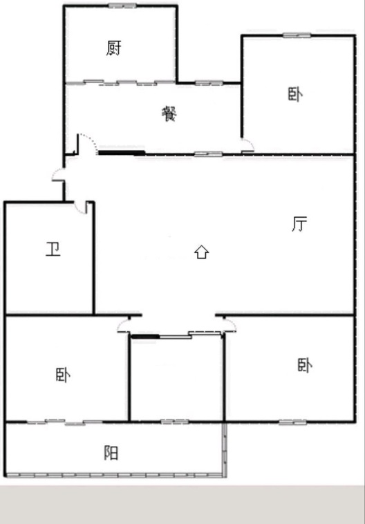 兴泰花园2室2厅1卫户型图