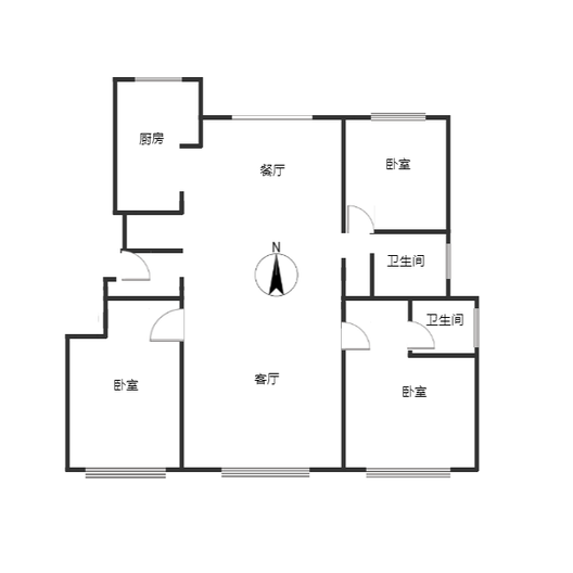 华远和府二期3室2厅2卫户型图