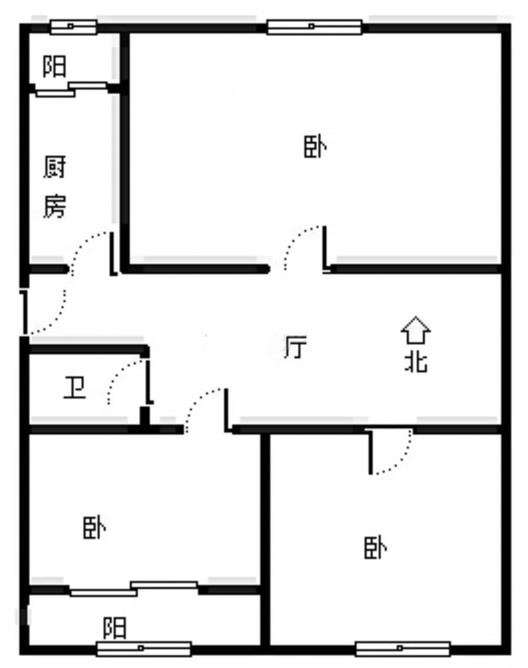 仁和小区3室1厅1卫户型图