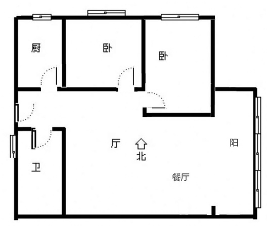 东方家园2室2厅1卫户型图