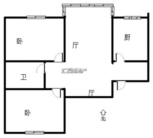 翡翠城（涿郡东区）2室1厅1卫户型图