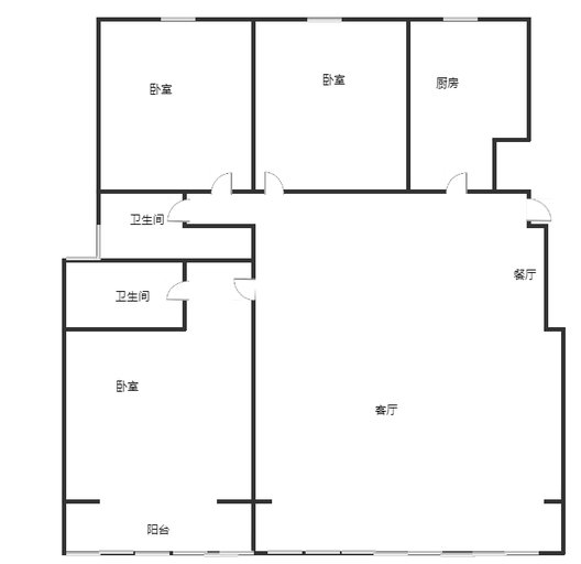 学府澜湾二期3室2厅1卫户型图