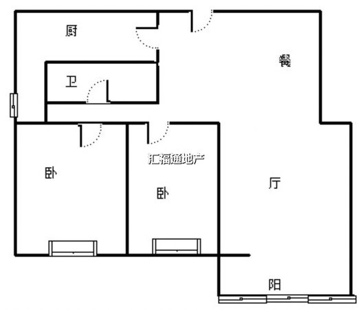 君临天下御景园2室2厅1卫户型图