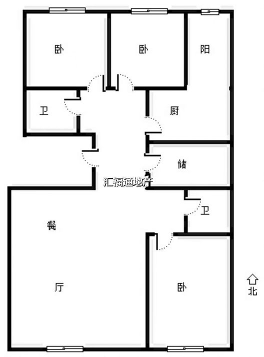 富力花园4室2厅2卫户型图