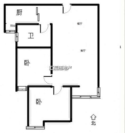 天伦湾一期2室2厅1卫户型图