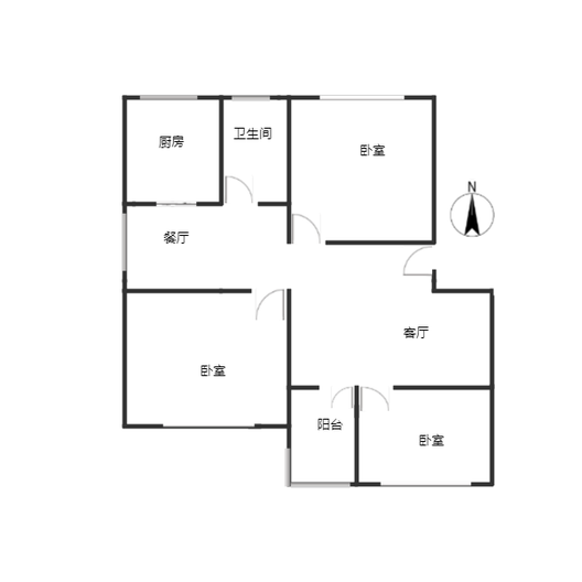 东兴小区（西院）3室2厅1卫户型图