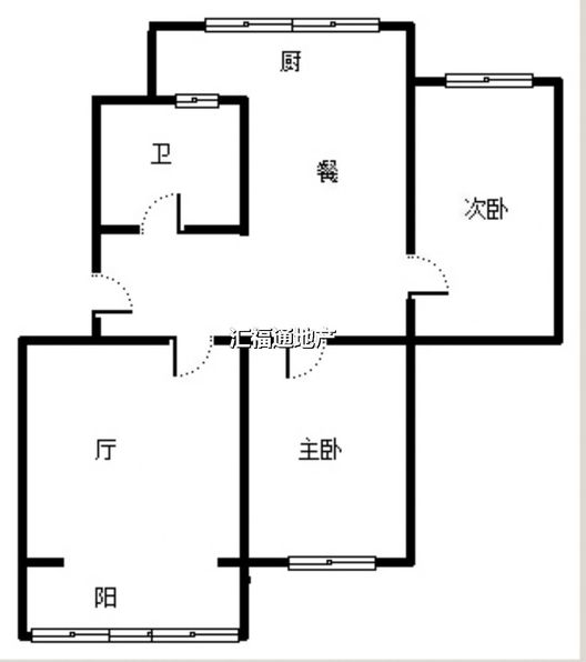 建安一公司家属院2室2厅1卫户型图