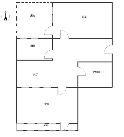 建安三公司家属楼2室1厅1卫户型图