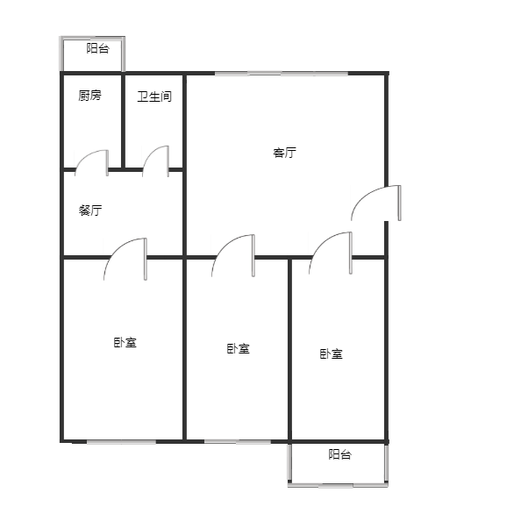 邮电局住宅楼3室2厅1卫户型图