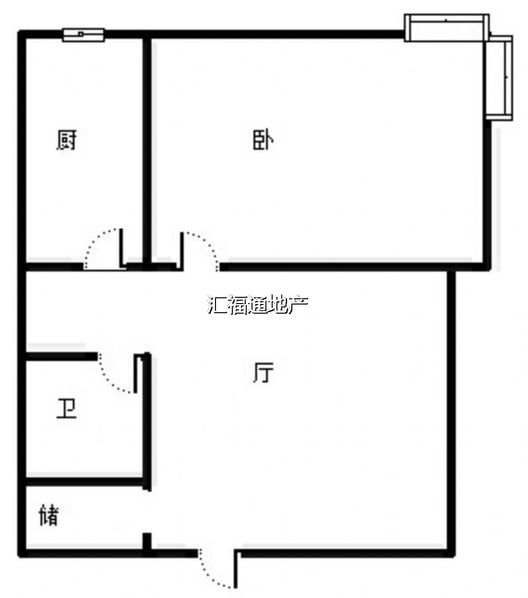 翔天万和城1室1厅1卫户型图