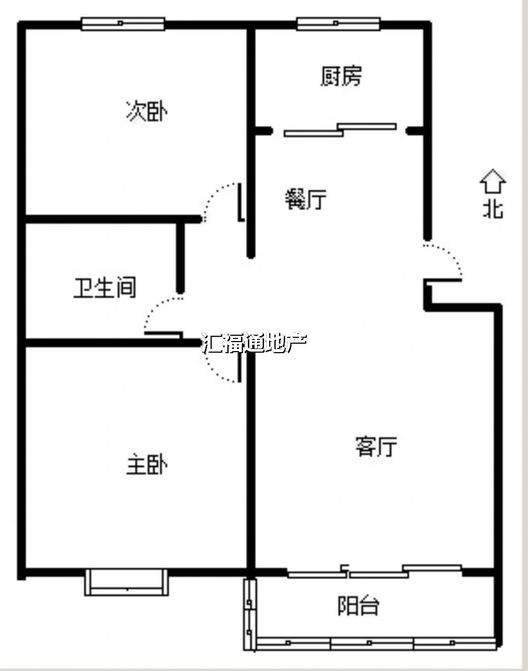 豪门庄园东区2室2厅1卫户型图