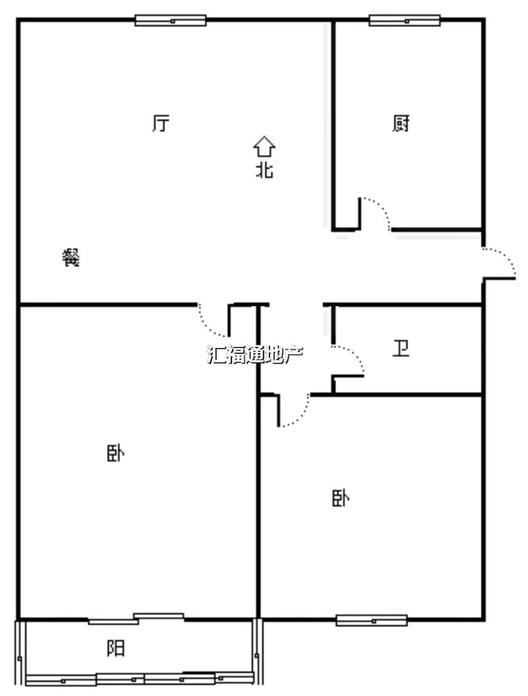 豪门庄园东区2室2厅1卫户型图