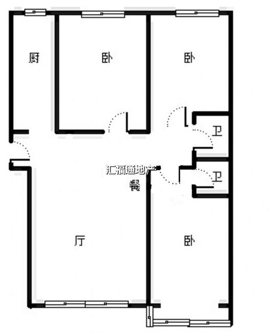 华阳风景小区3室2厅2卫户型图