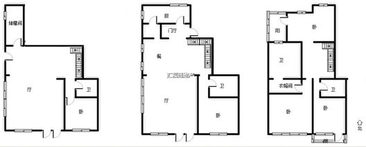 鸿坤理想湾（别墅）5室3厅3卫户型图