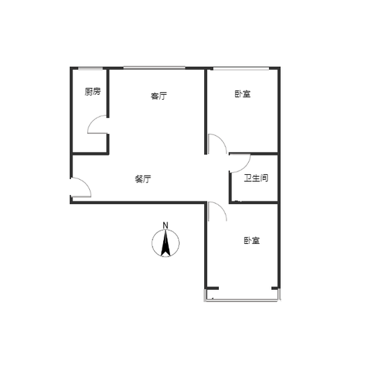 名流美域2室2厅1卫户型图