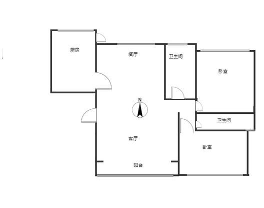祥云瑞景2室2厅2卫户型图