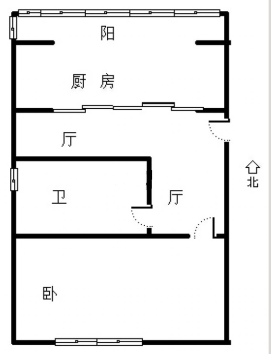 祥云瑞景二期1室1厅1卫户型图