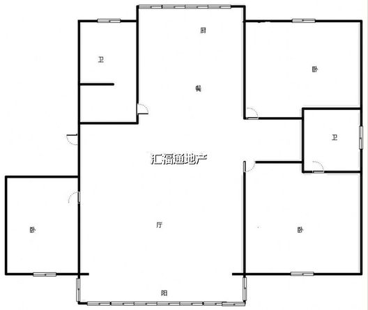 豪门庄园东区3室2厅2卫户型图