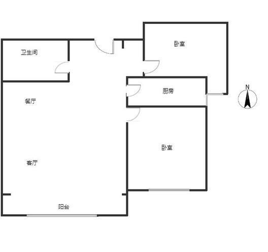 香邑溪谷一期2室2厅1卫户型图