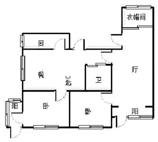 武装部小区2室2厅1卫户型图