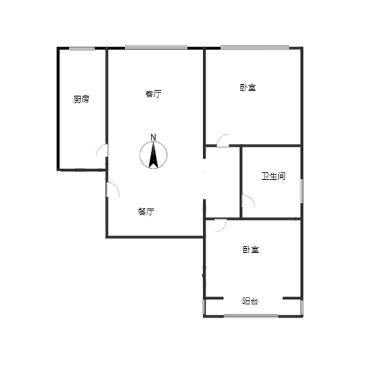 宏远阳光丽景2室2厅1卫户型图